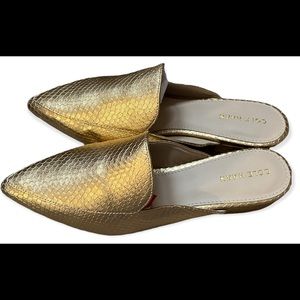 Cole Haan Women's Piper gold snake print Mule Loafer Flat